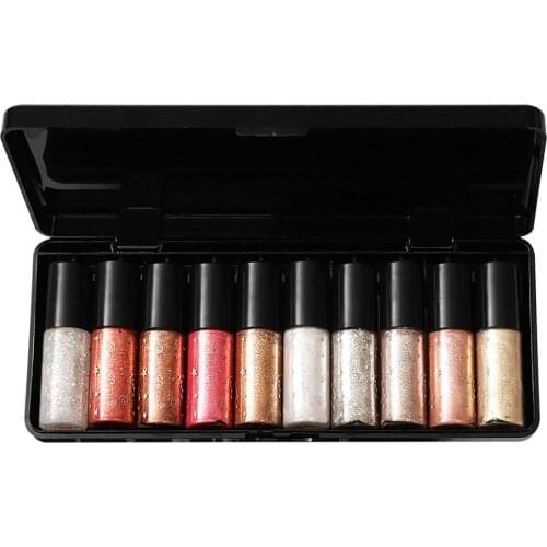 Makeup 10pcs Pearlescent Liquid Eyeliner Set Shiny Diamond Eyeshadow Liquid Mermaid Ji Silver Silkworm Pen