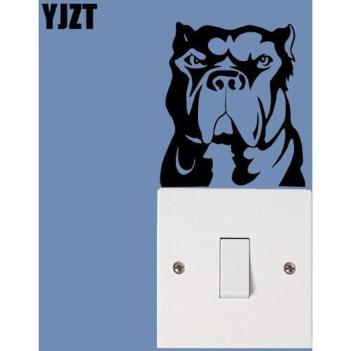 YJZT Dog Pet Animal Bulldog Pitbull Wall Vinyl Switch Sticker Decal 17SS0020