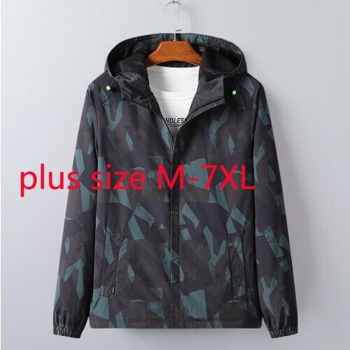 New Arrival Fashion Super Large Spring And Autumn Men Camouflage Coat Hooded Casual Plus Size M L XL 2XL 3XL 4XL 5XL 6XL 7XL