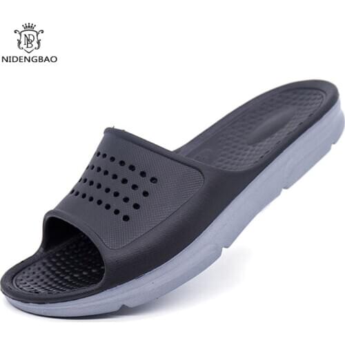 NEW Summer EVA Slippers Men Sandals Fashion Hollow Out Breathable Beach Slippers Flip Flops For Male chanclas hombre Big Size 49