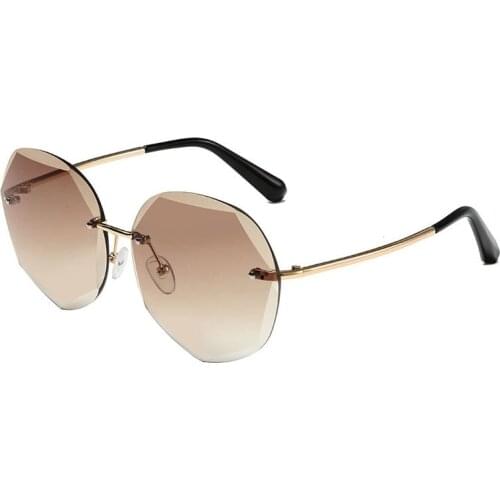 Fashion Women Rimless Sunglasses Luxury Brand Designer Ladies Round Sun Glasses UV400 Shades Female Eyewear Oculos de sol