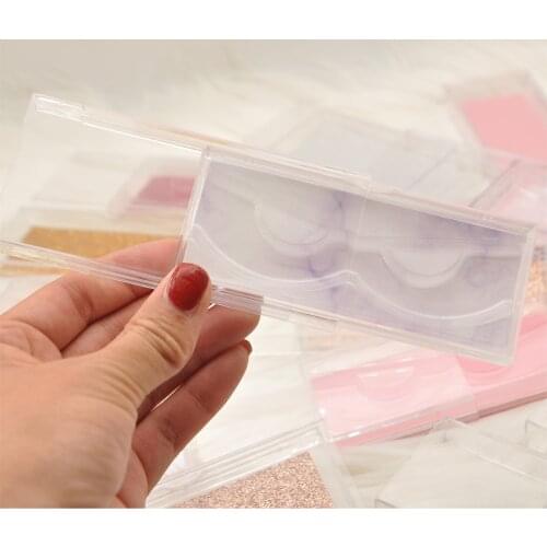 Wholesale false eyelash packaging box lash boxes packaging custom logo faux cils mink lash plastic clear case tray holder bulk
