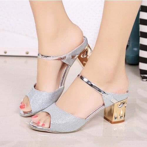 Peep Toe High Heel Sandals Women Pumps Female Sandals Women Heel Sandals Thin Heels Ladies Sandals Wedding Shoes Gold Silver