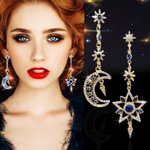 Dangle Earrings Bohemian Stars Moon Earrings for Women Simple Temperament Party 2021 Korean Jewelry Gift Boucle Oreille Femme