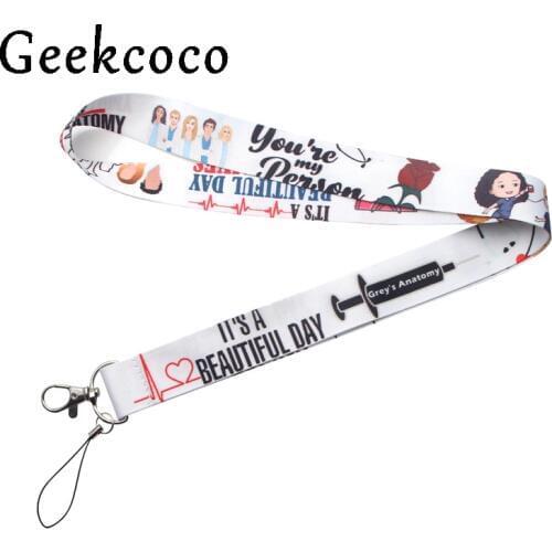 Greys Anatomy Doctors keychains Accessory Safety Breakaway Mobile Phone USB ID Badge Holder Keys Straps Tag Neck lanyard J0232