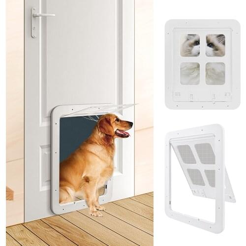 Pet Screen Door Dog Fence Home Automatic Flap Door Gate Door Kit Cat Dogs Flap Doors Foldable Plastic Pet Dog Cat Door