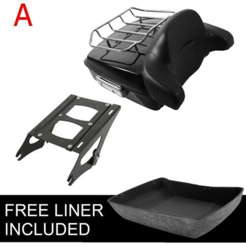 Motorcycle 10.7" Chopped Pack Trunk Backrest 2-Up Rack For Harley Tour Pak Touring Road King Road Glide Street Glide 2014-2019