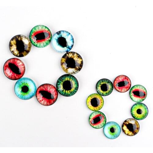 Xinyao 20pcs/lot 10pcs/lot 10mm/12mm/14mm/18mm/20mm/25mm Cat Eye Pattern Mixed Glass Round Cabochon for DIY Jewelry Findings