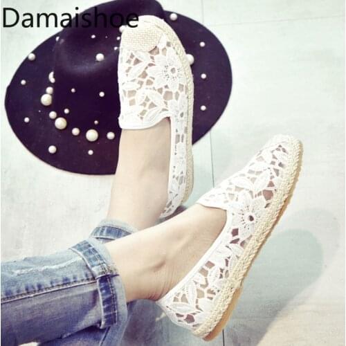 Womens Shoes New Fashionable Lace Mesh Breathable Womens Casuals Sports Shoes Flats Pumps Lazy Light Comfortable White Shoes