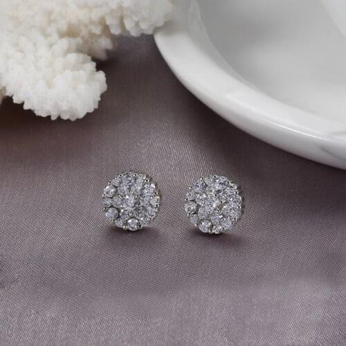 Silver Color Cubic Zirconia Earrings Charming Woman Earrings Shower Exquisite Design Girl Mood Earrings Girlfriend Surprise Gift