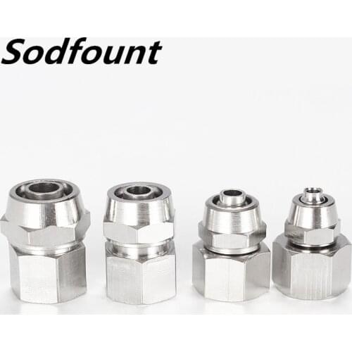 10pcs PCF Coper 1/8" 1/4" 3/8" 1/2" BSP Female Pneumatic Fittings Push In Quick Connector Release Air Fitting OD 4 6 8 10MM