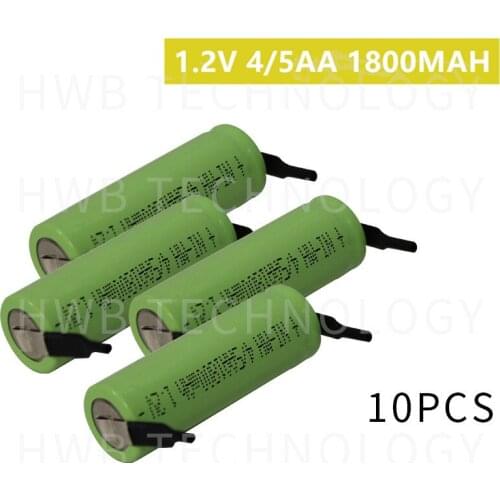 10 Pieces/lot KX Original New 1.2V 4/5AA 1800mAh Ni-Mh 4/5 AA Ni Mh Rechargeable Battery With Pins Free Shipping
