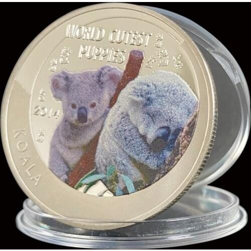 2014 World Puppies Koala Pattern Elizabeth II Silver Coin For Collection Gift