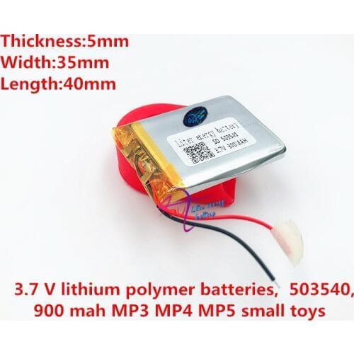 3.7V 900mAh 503540 Lithium Polymer Li-Po li ion Rechargeable Battery cells For Mp3 MP4 MP5 GPS mobile bluetooth