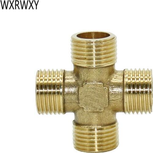 1/2 inch 4 way Cross Connector Brass Pipe Fitting copper cross water splitter water pipe connector 1pcs