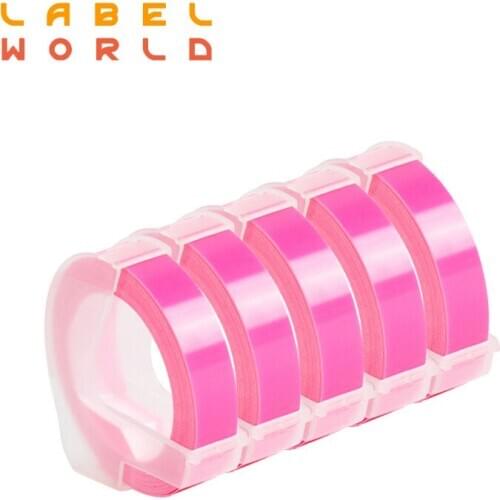 3D embossing label tape Compatible for Dymo 3D FP25 9mm embossing tapes for dymo 1610 12965 1880 MOTEX E101 5 pack