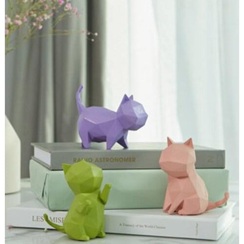 Home Decoration Accessories Adornos Para Casa Modern Resin Cute Cat Cartoon Kitten Animal Crafts Gift Office Desk Furnishings