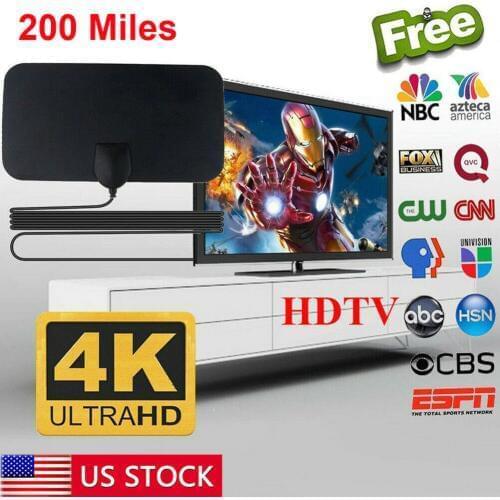 200 Mile Range Antenna Smart TV Digital HD Skywire 4K Indoor Antenna HDTV 1080p Amplifier