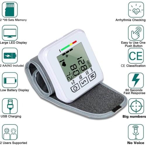 Arm automatic sphygmomanometer BP sphygmomanometer heart rate pulse measurement/detector tonometer