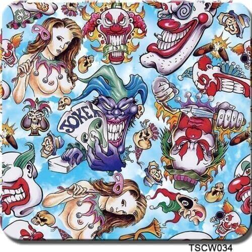 Free shipping 0.5mX2m/10m cartoon skull water transfer film TSCW034 aqua print film