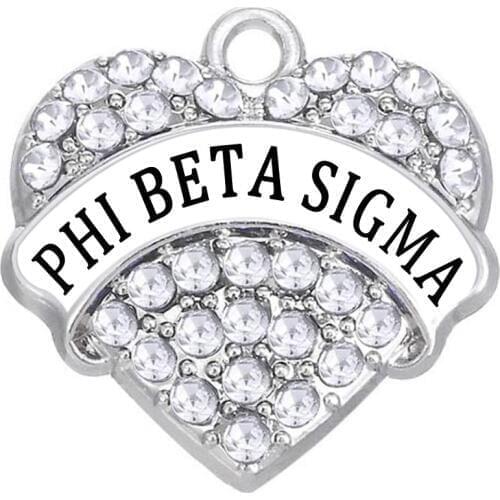 Campus Fraternities Sororities Heart-shaped Jewelry Charm PHI BETA SIGMA Greek Organisation Pendant DIY Student Gift Souvenirs