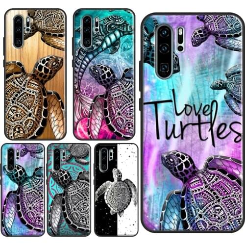 Sea Turtle Shell Colourful Tie Dye Case For Huawei P30 Lite P40 P20 Pro Mate 20 Lite Honor 20 9 8 X 10i P Smart Z Nova 5T