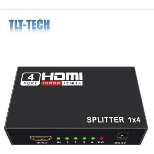 HDMI Splitter 1 in 4 Out 1x4 Ports v1.4 Powered 4K/2K Full Ultra HD 1080p and 3D Support