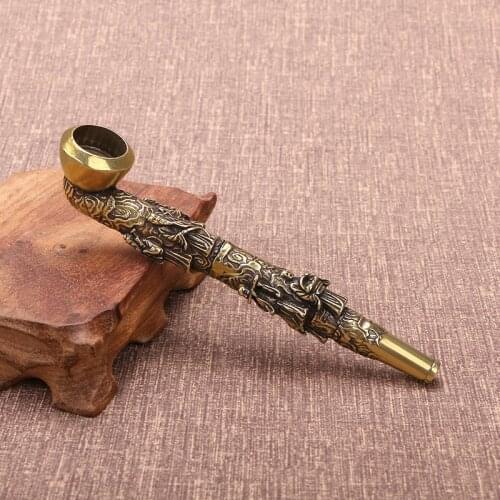 Classical Eight Immortals Copper Pipes Portable Creative Smoking Pipe Herb Tobacco Pipe Grinder Smoke Mouthpiece Figurines Gifts