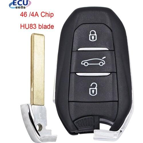 Keyless-Go Remote Smart Car Key for Peugeot 208 308 508 3008 5008 Traveller Expert 433MHz 46 / 4A Chip
