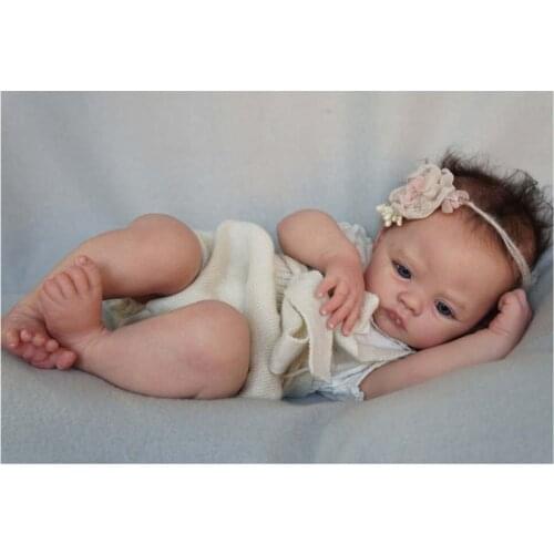 17" Reborns Doll Kit Unpainted Baby DIY Doll with Head Full Limbs & Body Cloth