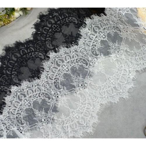 23cm wide Mesh bilateral eyelash lace fabric DIY wedding veil skirt long accessories 3meter