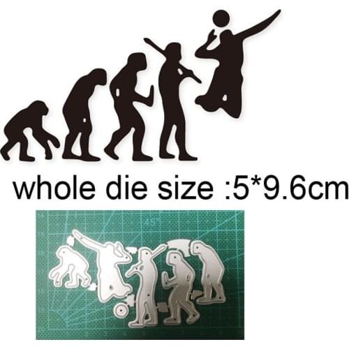 Metal cutting dies cut die mold Evolution Man Play Basketball decoration Scrapbook paper craft knife mould blade punch stencils