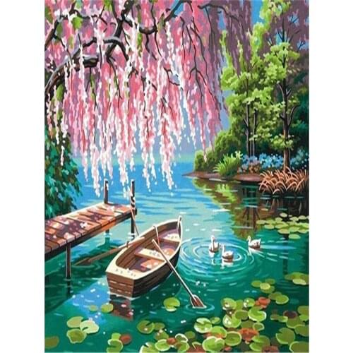 Landscape Scenery Pre-Printed 11CT Cross-Stitch Full Kit Embroidery DMC Threads Craft Handmade Needlework Promotions
