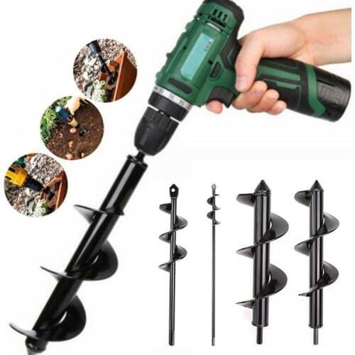 Dropshipping Garden Spiral Drill Bit Set Non-Slip Hex Drive HEX Shaft Drill Post Soil Cultivator Planting Hole Digger Tool