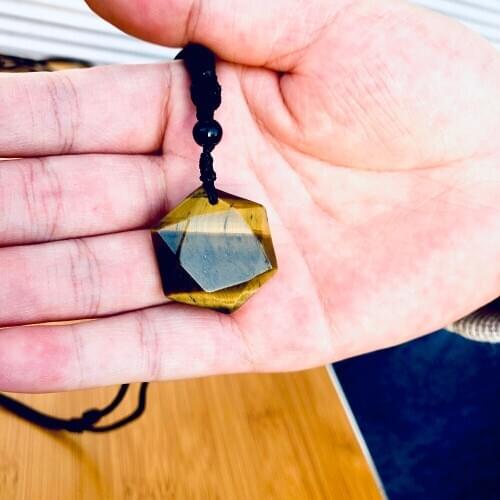 Judaism Star of David Necklaces for Women Natural Energy Stone Wealth Pendant Necklaces Amulet Pendant Tiger Eye Stone Jewelry