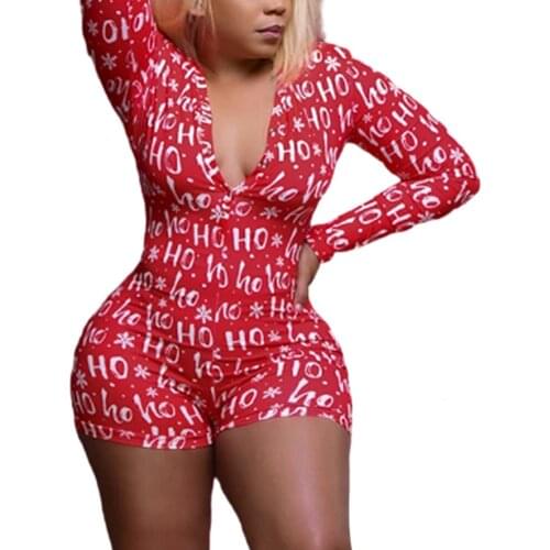 Summer Sexy Womens Jumpsuit Homewear Long Sleeve Deep V-neck Stretch Slim One-piece Shorts Pajamas Leotard Hot Sale 2021