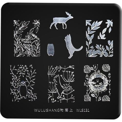Nail Template DIY Stamp Image Plate Rectangle Nail Stamping Plates Animal Plant Flower Pattern Stamping Template Stencil Tools