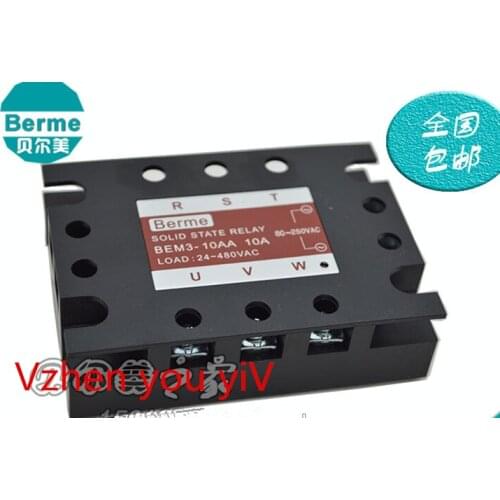 Three-phase solid state relay, BEM3-10AA, 10A. TSR-10AA