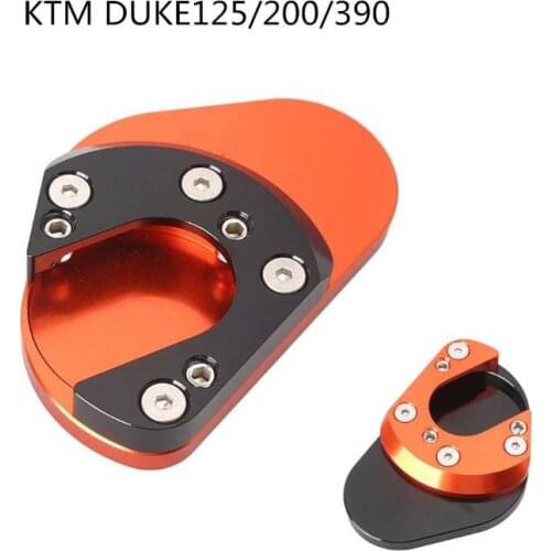CNC Kickstand Side Stand Extension Pad Plate For KTM Duke RC 125 200 390 Enduro Supermoto SM SMC Adventure 690 950 990