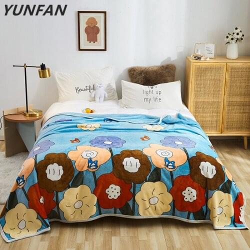 Winter Blankets Cartoon Quilts Twin Full Queen King Girls Blankets Soft Throw Flannel Blanket On Bed/Car/Sofa Luxury Flower Rugs