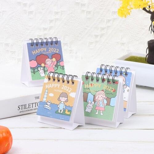 1x Monthly Calendar Calenders Desk Portable Mini Flip 2021-2022 Standing Desktop