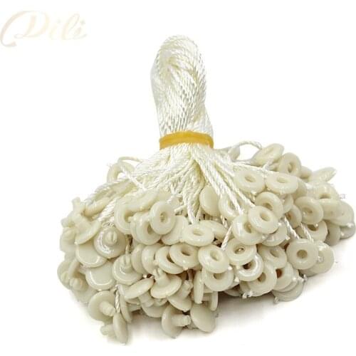 100pcs 7'' beige hang tag string cord in apparel hang tag strings cord for garment stringing price label
