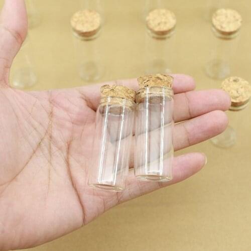 100pcs/lot 22*50mm 10ml Cork Glass Mini Bottles Test Tube Stopper Spice Bottles Container Small DIY Jars Vials Tiny Bottle glass