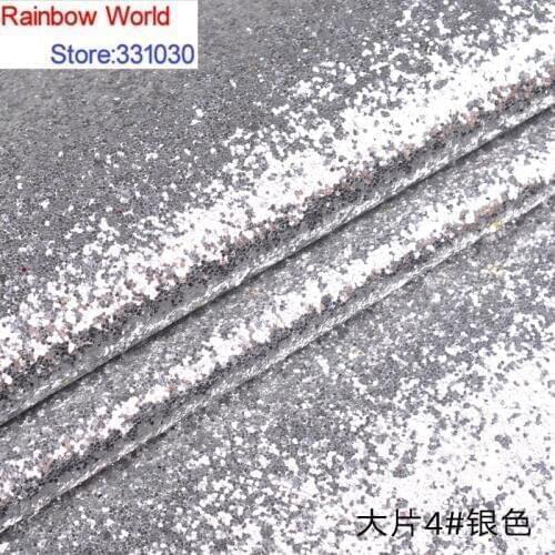 4# silvery Thick Shiny Vinilic Sequin PU Leather fabric with paillette for DIY wedding decotate KTV hotel Garment(100*138cm)