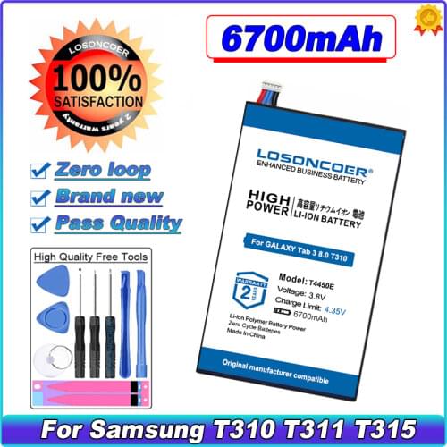 LOSONCOER 6300mAh T4450E Battery For Samsung GALAXY Tab 3 8.0 T311 T310 T315 SM-T311 SM-T310 E0288 E0396 Phone Battery~In Stock