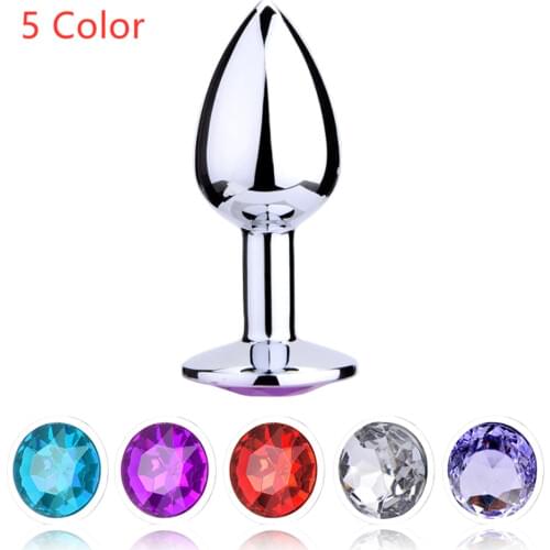 Stainless Steel Metal Anal Plug With Crystal Diamond Jewelry Smooth Butt Plug Anal Bead Anus dildo Sex Toys for Men/Women 3 Size