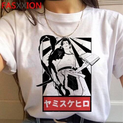 Asta Black Clover tshirt male plus size grunge 2021 harajuku print t shirt summer top white t shirt