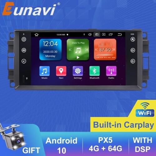 Eunavi Android 10 Car Multimedia Radio GPS Audio For Jeep Cherokee Compass Commander Wrangler Dodge Caliber Chrysler C300 NO DVD