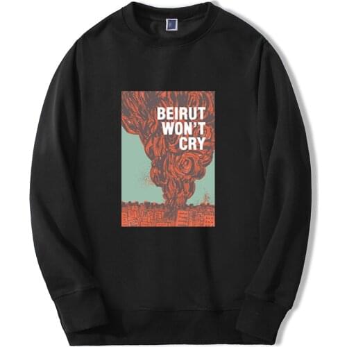 Beirut won't Cry Printing Sweatshirt Hoodies Mens 2020 New Winter Pullover Harajuku Streetwear Casual Warm Hoodies