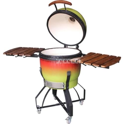 Large Moveable 21-Inch Egg-Shaped Gradient Color Ceramic BBQ Charcoal Grill Outdoor Garden Pizza Grill Stove Barbecue Hot Sale